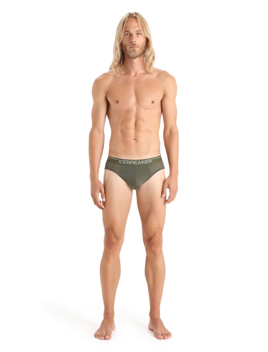 Bielizny Icebreaker Merino Anatomica Briefs Męskie Oliwkowe | PL 1650RVDW